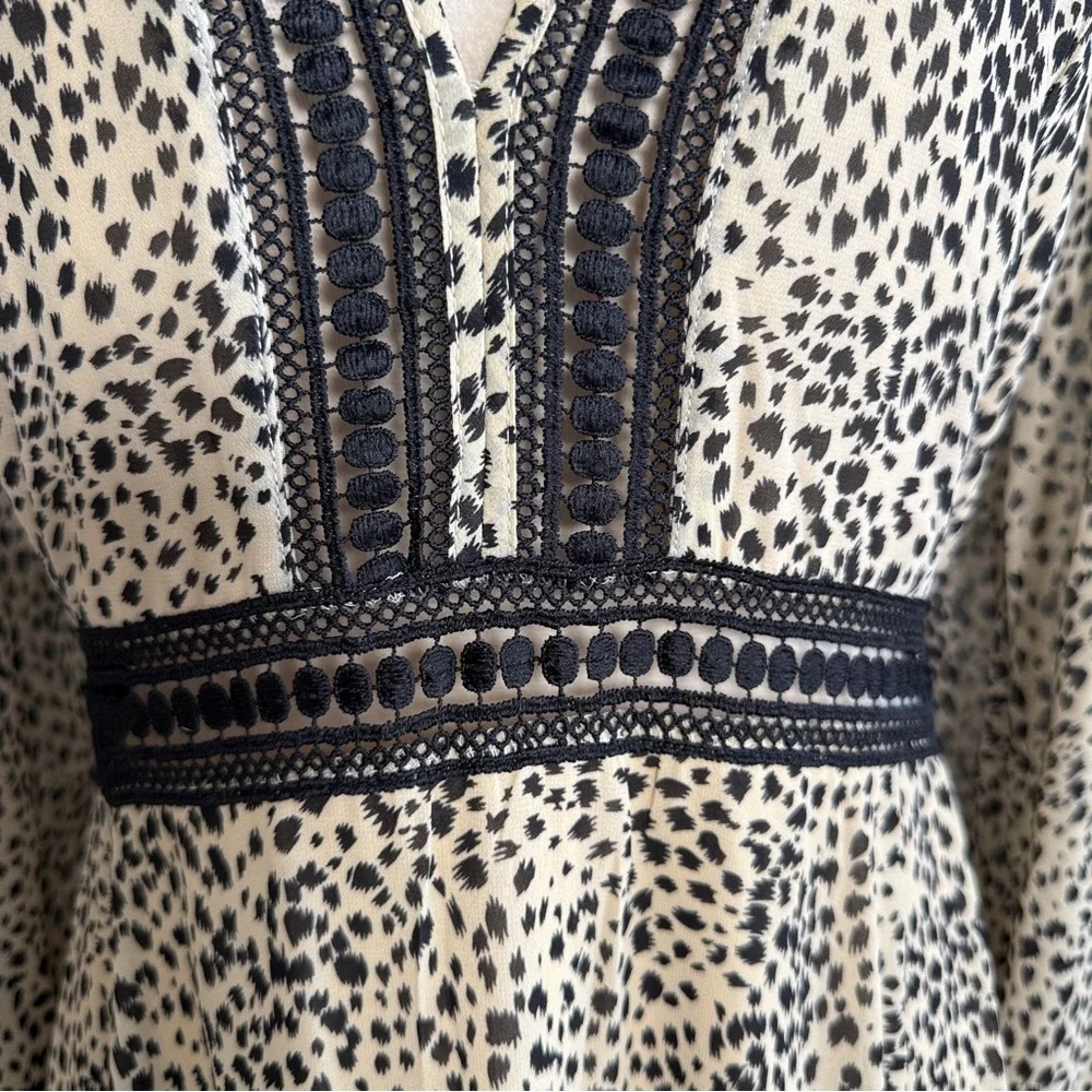 Baltic Born Maxi Dress Cha Cha Leopard Dot Print Taupe Sz L - Picture 7 of 12